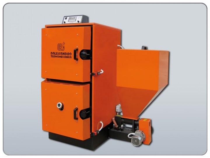 Pellet Kazán,D'Alessandro CLP 45 45 Kw-os kombinált pellet-, és hasábfatüzelésű kazán