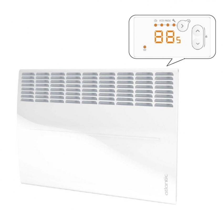 Atlantic F120D 500W PLUG Elektromos konvektor programozható termosztáttal fali tartóval és dugvillával