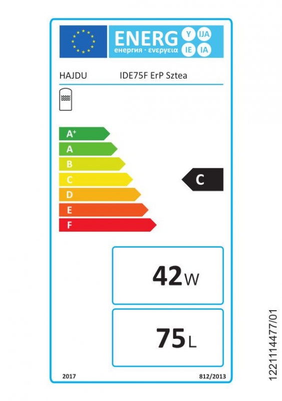 Hajdu IDE75F ERP Sztea Fali 1 hőcserélős indirekt tároló, szteatitos kerámia elektromos fűtéssel