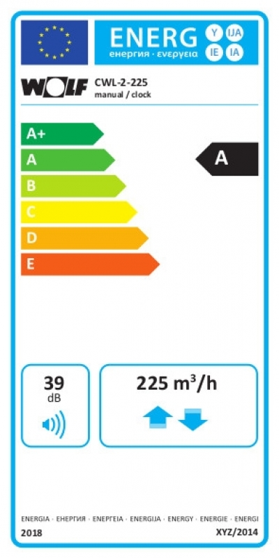 Wolf CWL-2-225 4/0 L Fali hővisszanyerős szellőztető (balos)
