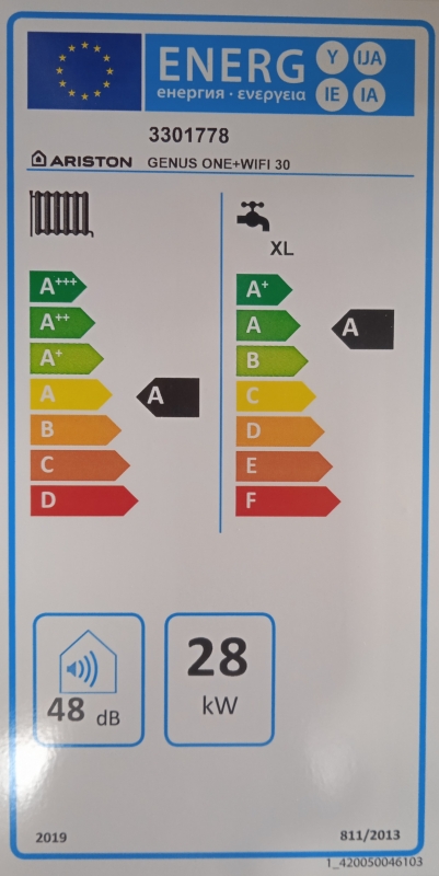 Ariston Genus One+ Wifi 30 EU Fali kondenzációs kombi gázkazán