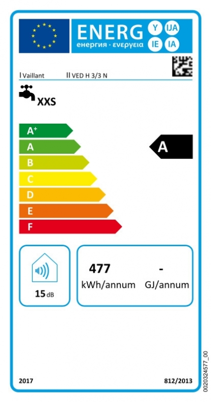 Vaillant miniVED H 3/3 N Elektromos átfolyós vízmelegítő szabadkifolyású