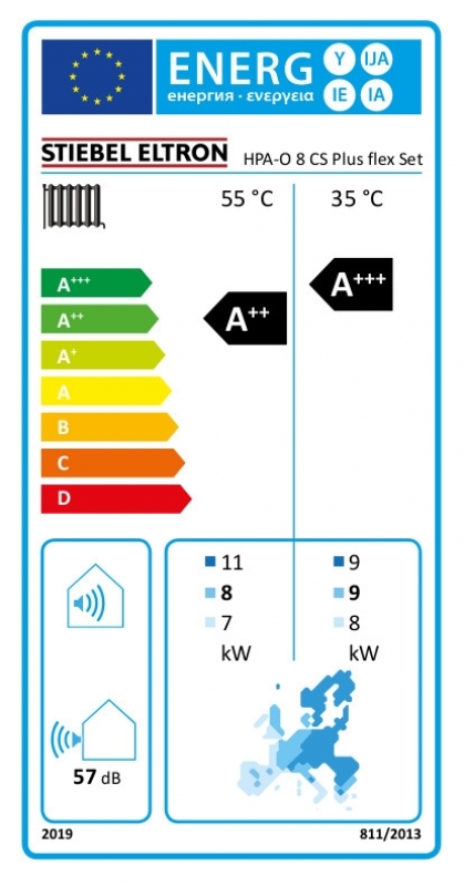 Stiebel Eltron HPA-O 8 CS Plus flex Set Inverteres, monoblokk rendszerű levegő-víz hőszivattyú, hidraulikus modullal kombinálva