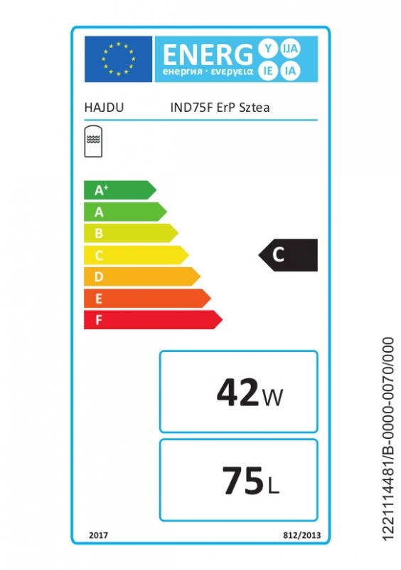 Hajdu IND75F ERP Sztea Fali 1 hőcserélős indirekt tároló