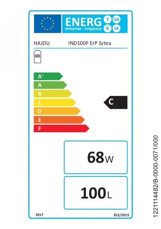 Hajdu IND100F ERP Sztea Fali 1 hőcserélős indirekt tároló