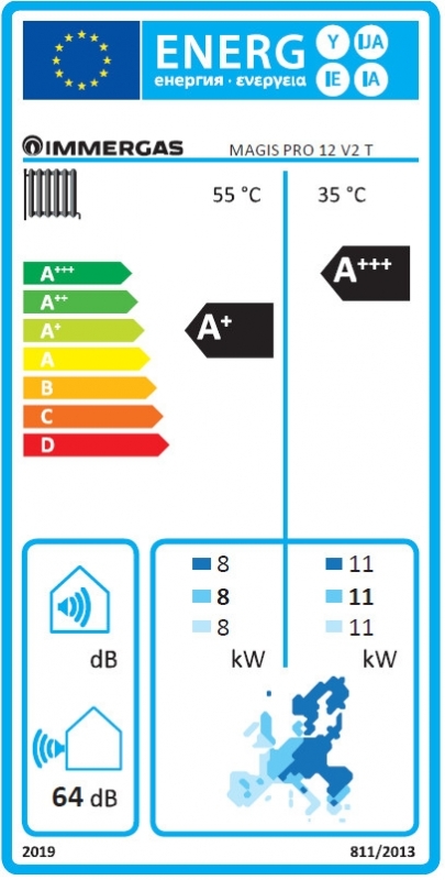 Immergas Magis Pro 12 V2 T split rendszerű levegő-víz hőszivattyú beltéri és kültéri egységgel