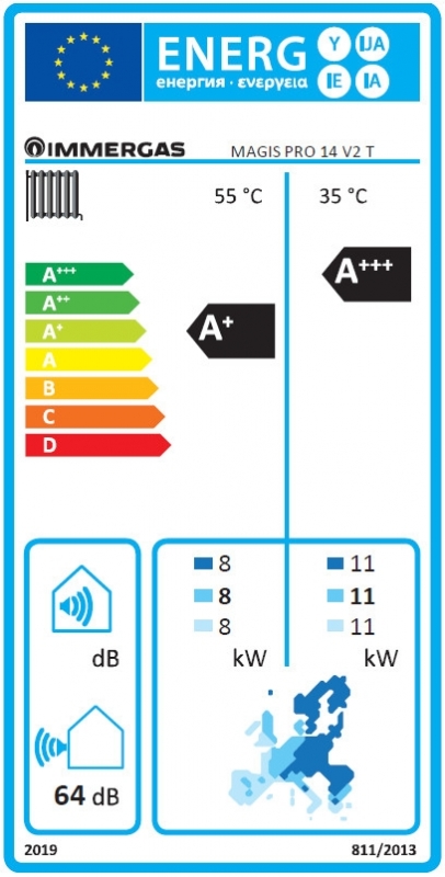 Immergas Magis Pro 14 V2 T split rendszerű levegő-víz hőszivattyú beltéri és kültéri egységgel