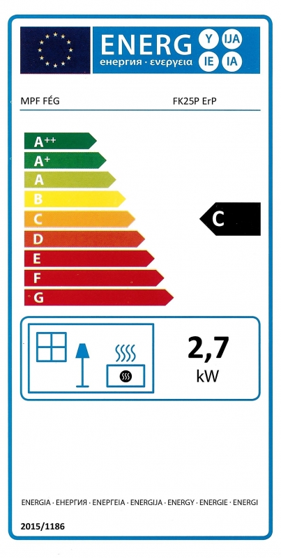 FÉG EURO FK25 ERP kéményes falifűtő 2,7kW bézs