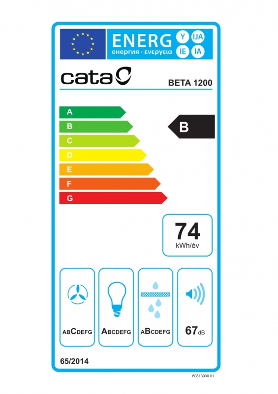 Cata Beta 1200/D LED Fali Páraelszívó inox