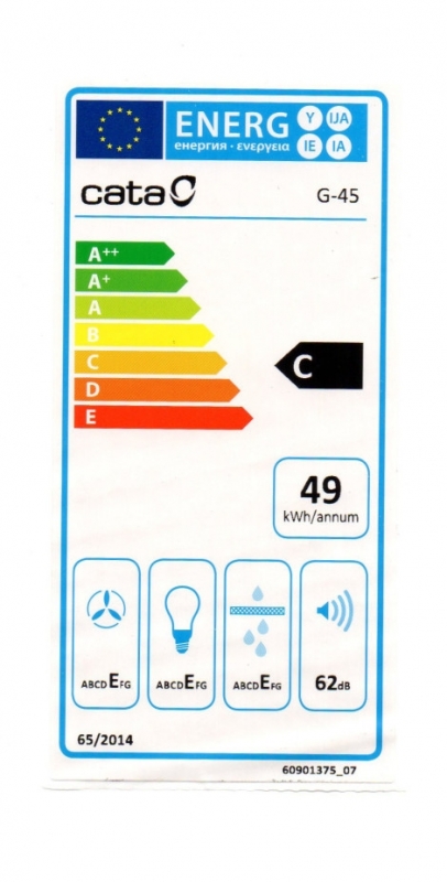 Cata G-45 X/L LED INOX Beépíthető Páraelszívó