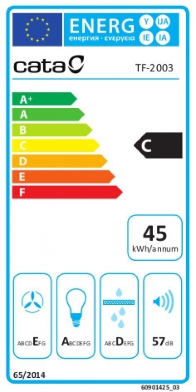 Cata TF-2003/90/D LED Duralum Beépíthető Kihúzható Páraelszívó inox