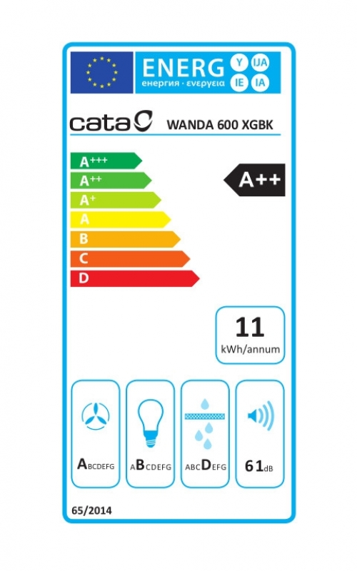 Cata WANDA 600 XGBK Fali Páraelszívó fekete