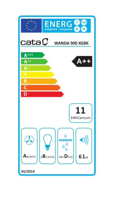 Cata WANDA 900 XGBK Fali Páraelszívó fekete