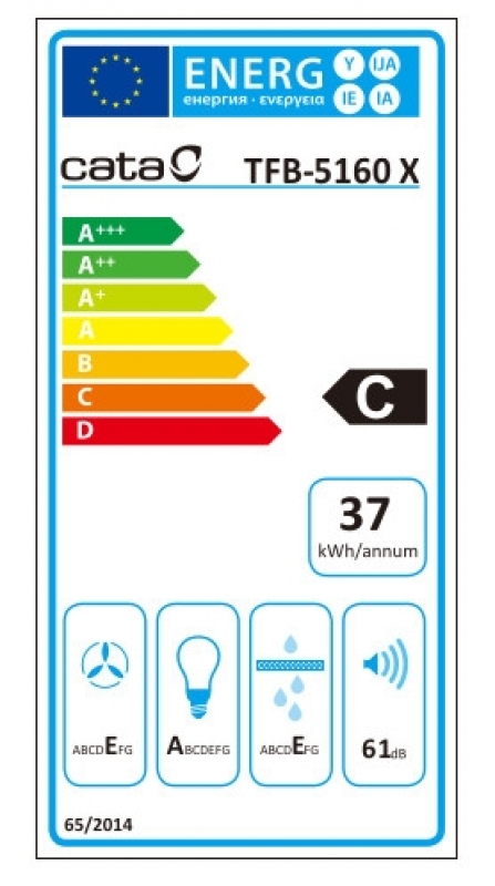 Cata TFB-5160 X Beépíthető Kihúzható páraelszívó inox