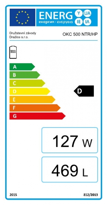 Drazice OKC 500 NTR/HP Álló 1 Hőcserélős Indirekt tároló