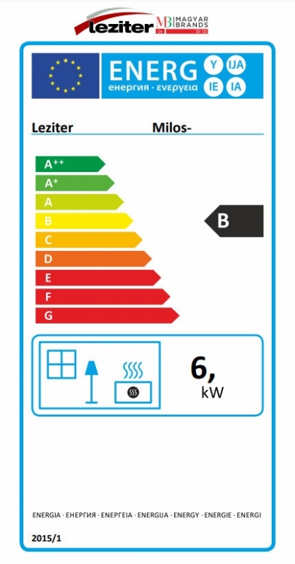 Leziter Milos Szilárd tüzelésű tűzhely fekete balos 6 kw (MILOS-L)