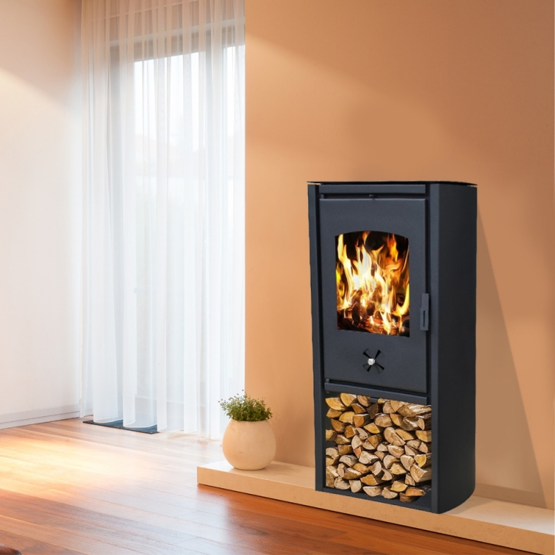 Leziter Etna vízteres szilárd tüzelésű kályha fekete 15 kw (ETNA)