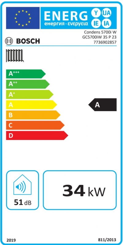 Bosch Condens 5700i W GC5700iW P 35 Fali kondenzációs fűtő gázkazán