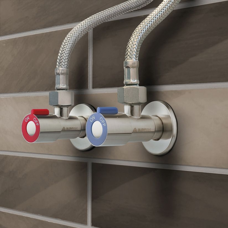 Slovarm rozsdamentes acél sarokszelep készlet kerámia szelepfelsőrésszel 1/2-3/8 400260