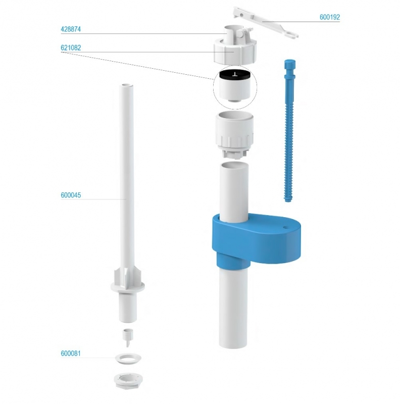 Slovarm Töltőszelep öblítőtartályhoz, alsó 1/2 műanyag menet 417157