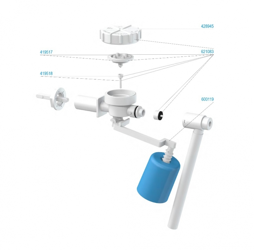 Slovarm Töltőszelep öblítőtartályhoz, oldalsó 1/2-os műanyag menet 620590
