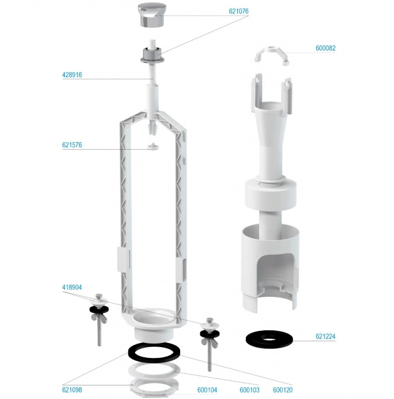 Slovarm Leeresztőszelep öblítőtartályhoz, START/STOP, króm 621166