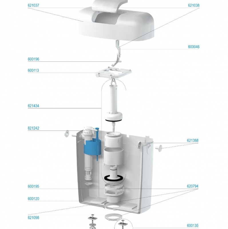 Slovarm Öblítőtartály, kombi, START/STOP, 6L 620873