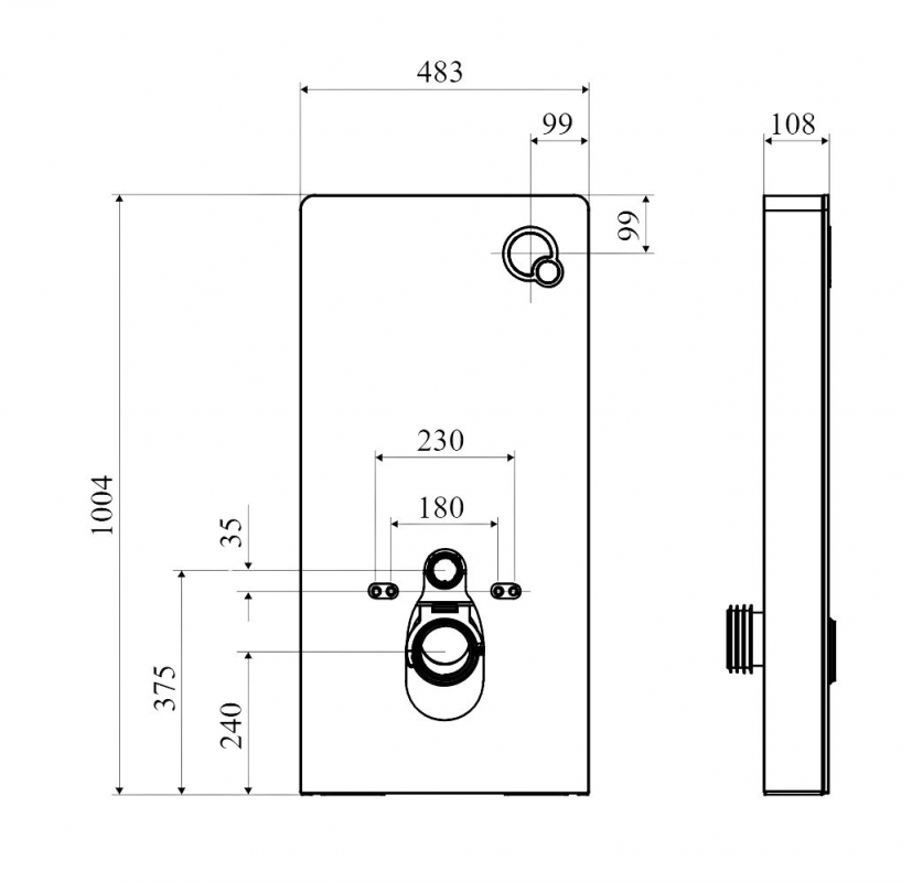 Slovarm Fal elé építhető wc tartály kerettel, fali WC-hez fekete 672356