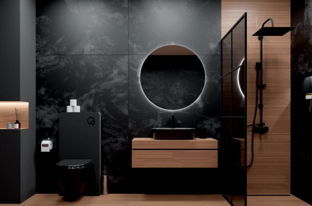 Slovarm Fal elé építhető wc tartály kerettel, fali WC-hez fekete 672356