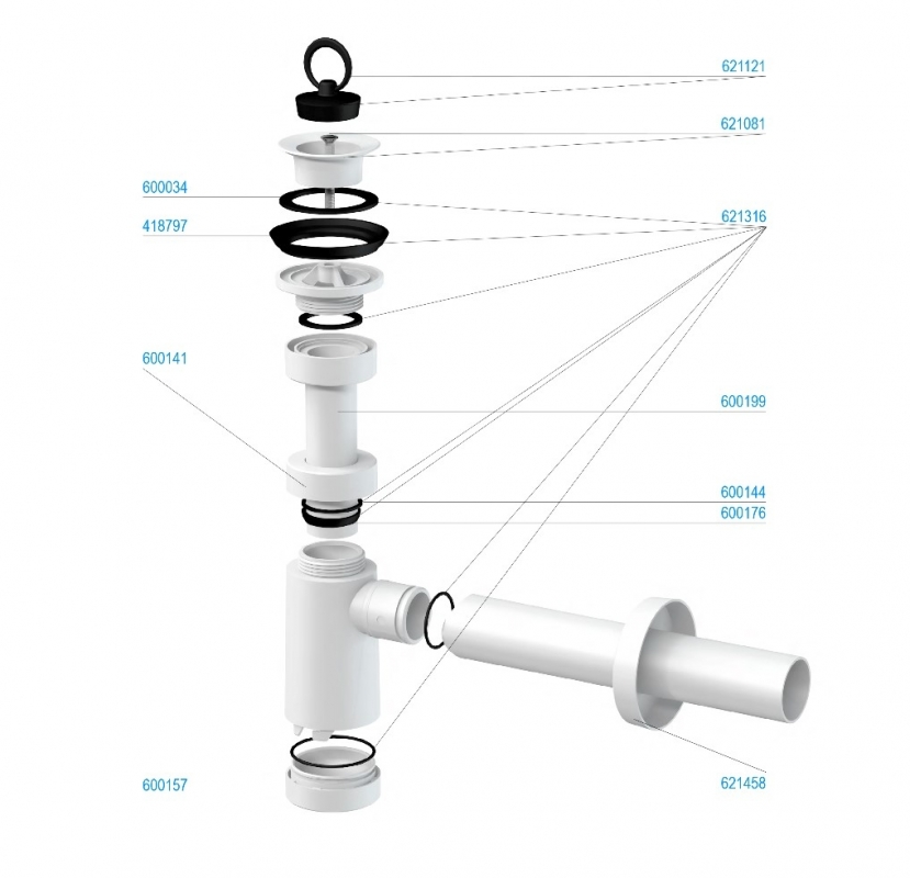 Slovarm Mosdószifon, műanyag lefolyószűrő Ø63 621215