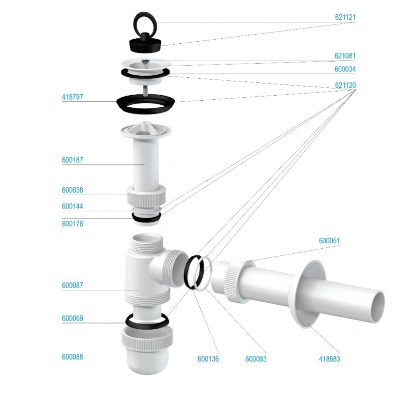 Slovarm Mosdószifon, műanyag lefolyószűrő Ø63 621087