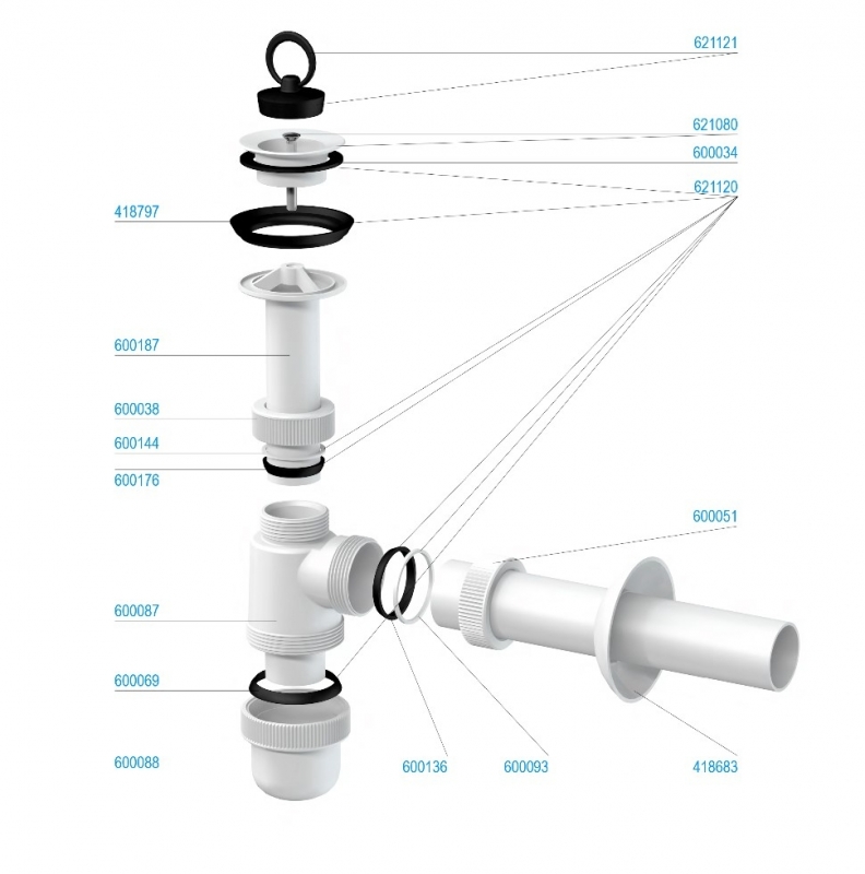 Slovarm Mosdószifon, rozsdamentes acél lefolyószűrő Ø63 621088
