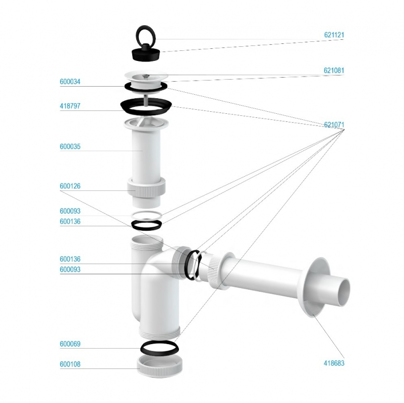 Slovarm Mosdószifon, műanyag lefolyószűrő Ø63 621357