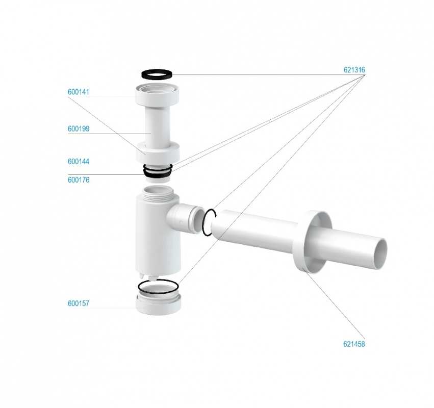 Slovarm Mosdószifon, dizájn kialakítás, leeresztőszelep nélkül 621223