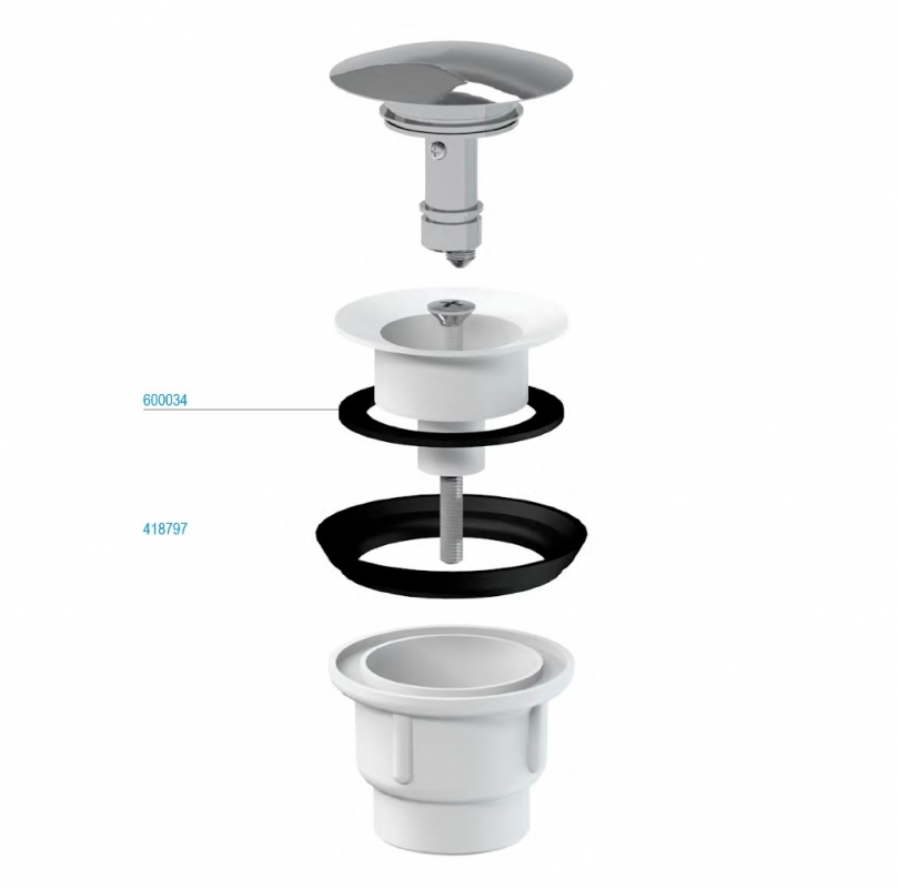 Slovarm Leeresztőszelep CLICK-CLACK, nagyméretű dugó, túlfolyóval 621699