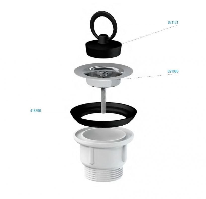 Slovarm Leeresztőszelep, rozsdamentes acél lefolyószűrő Ø63 418647