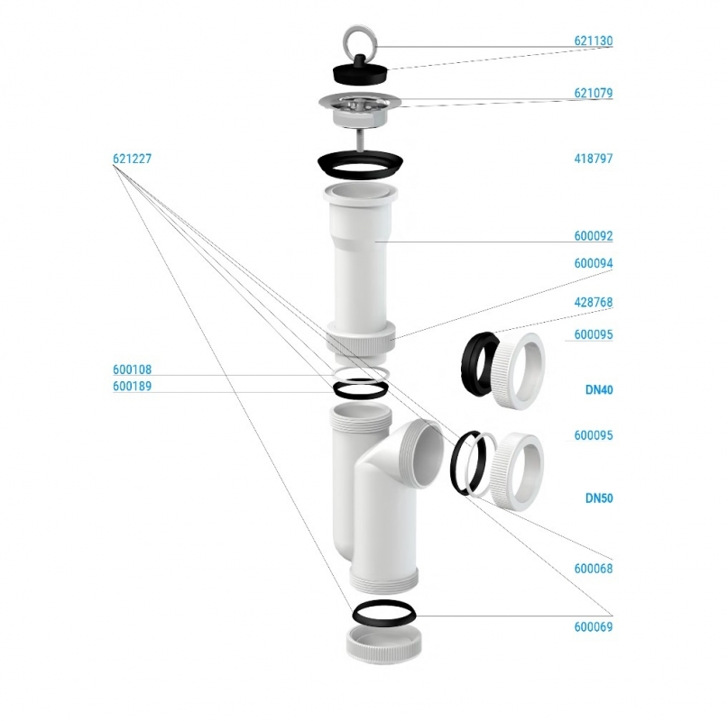 Slovarm Mosogatószifon, rozsdamentes acél lefolyószűrő Ø70 mm 620980