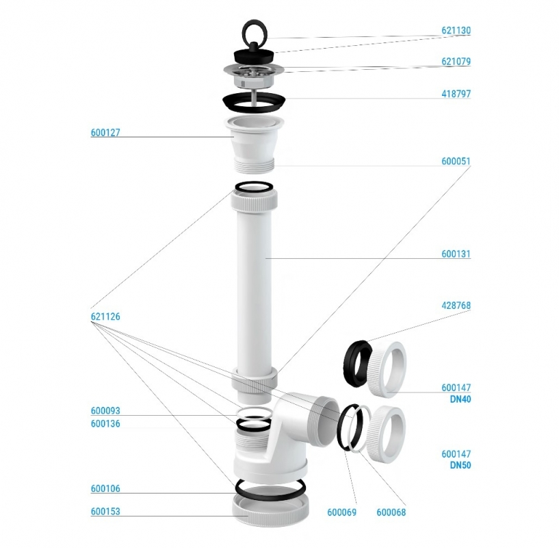 Slovarm Mosogatószifon, rozsdamentes acél lefolyószűrő Ø70 mm 621000