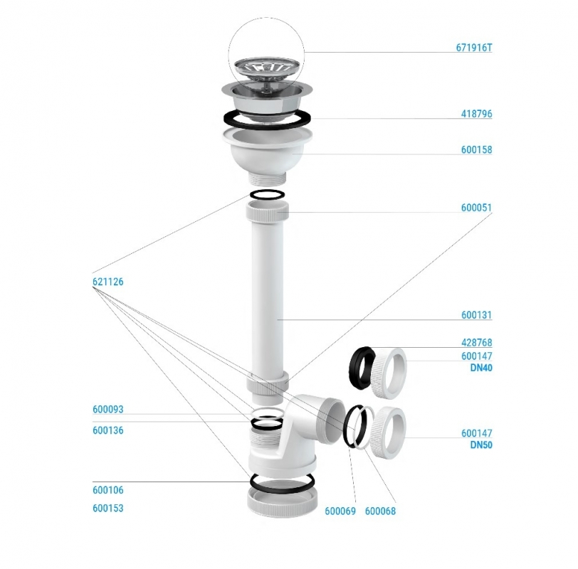 Slovarm Mosogatószifon, rozsdamentes acél lefolyószűrő Ø114 mm 621021