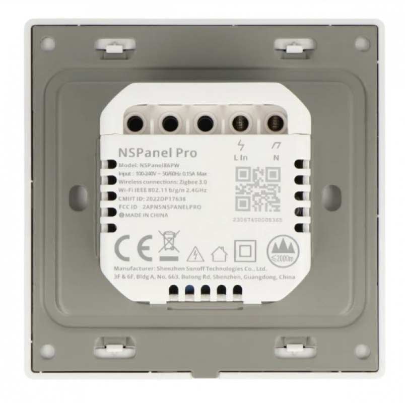 Sonoff NSPanel Pro Zigbee+Bluetooth Érintőképernyős okosotthon vezérlőpanel, fehér