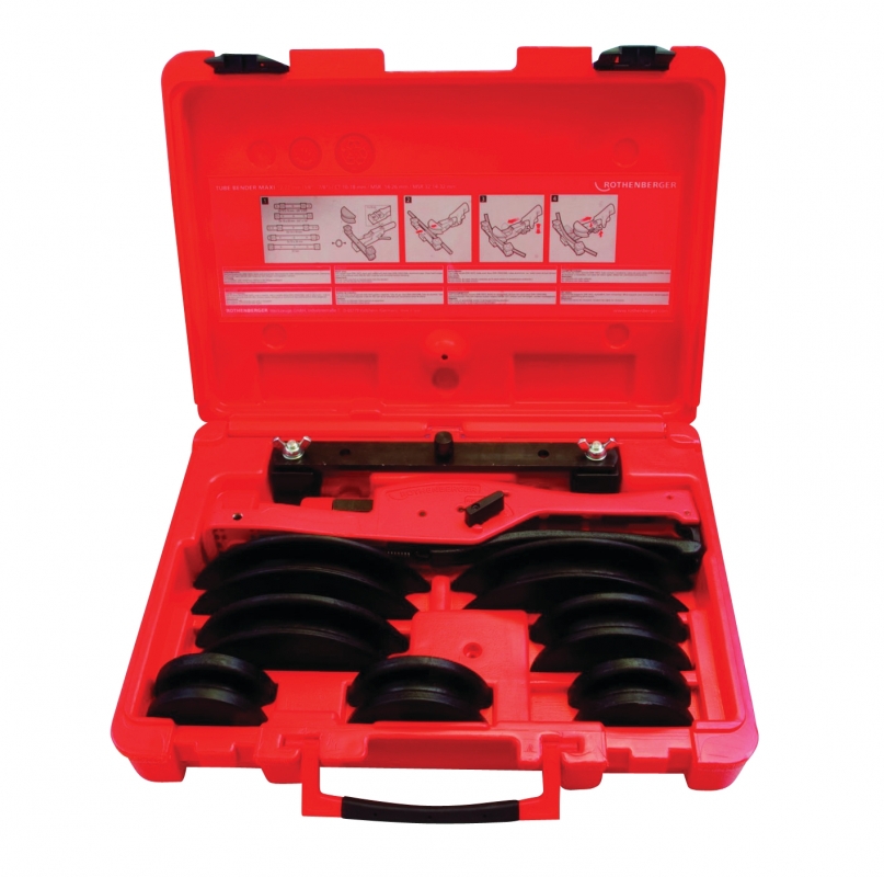 Rothenberger TUBE BENDER MAXI Egykezes kézi lágy rézcső hajlító készlet 12-15-18-22mm