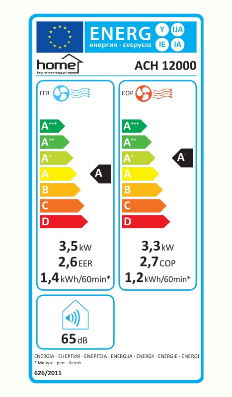 Home ACH 12000 Mobil klíma, hűtő / fűtő, 3,5 / 3,3 kw, r290