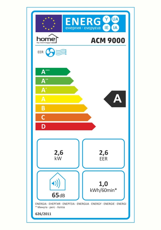 Home ACM 9000 Mobil klíma, 2,6kw, r290