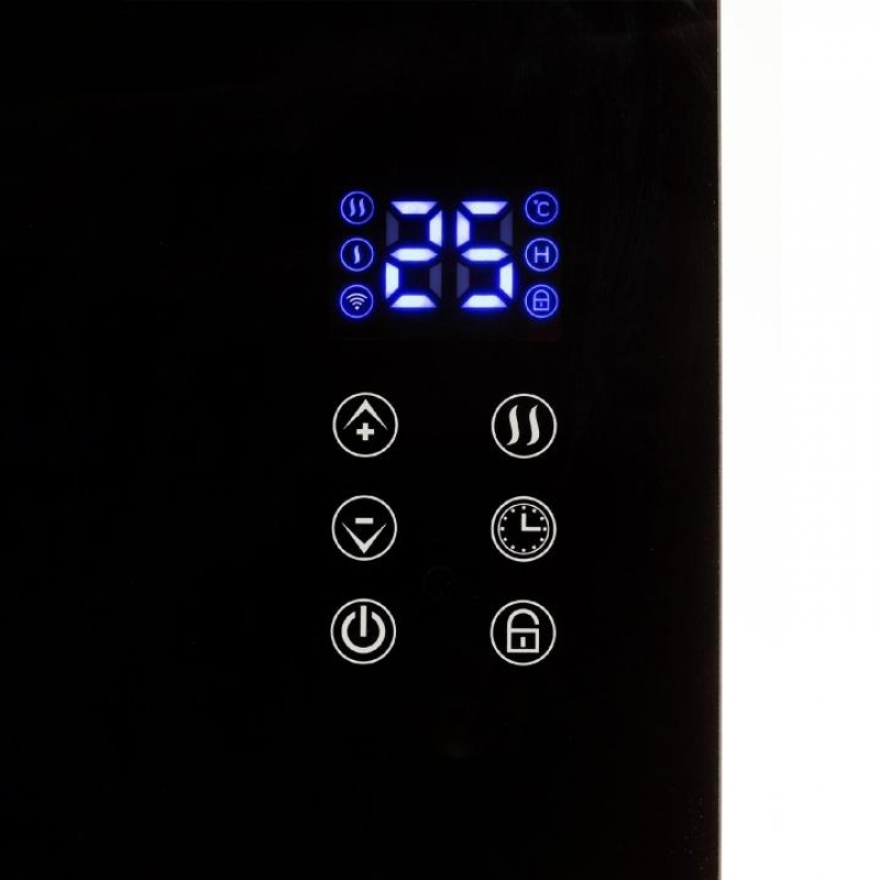 Home FK 430 WIFI Smart konvektor fűtőtest, álló vagy falra szerelhető, edzett üveg, fekete, 2000w