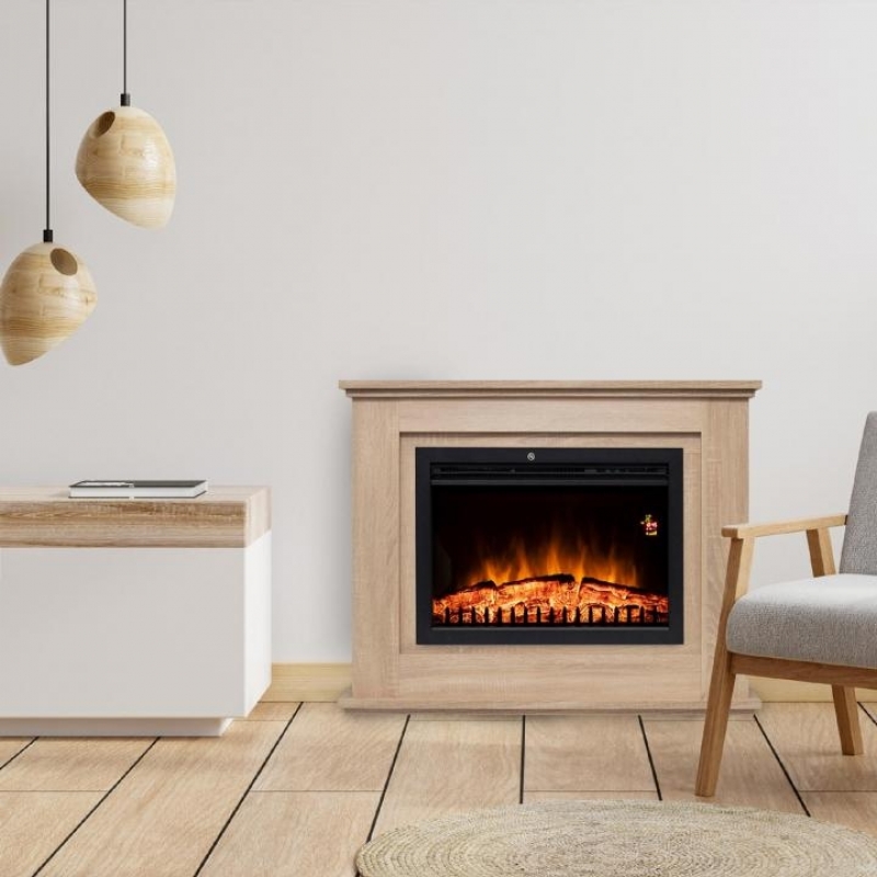 Home FKKF 03 + FKKI 03 kit fkk Bologna Beépíthető elektromos látványkandalló kerettel, sonoma