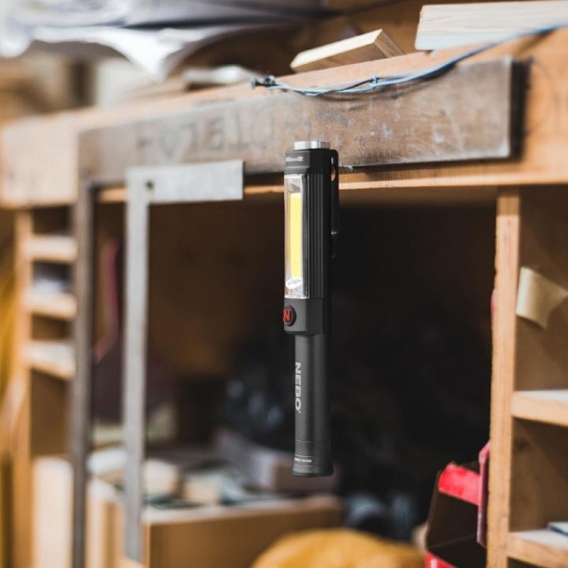 Nebo BIG LARRY 2 Zseblámpa és szerelőlámpa mágneses övcsipesszel, 500 lm