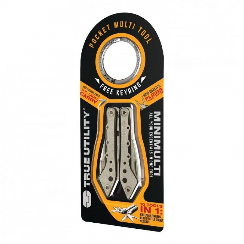 True Utility Minimulti 10 az 1-ben rozsdamentes harapófogó, drótvágó, olló
