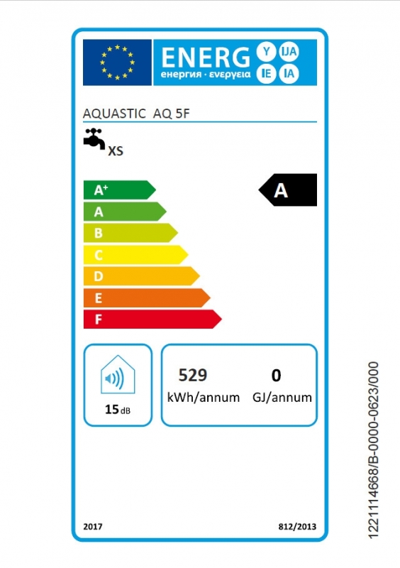 Aquastic AQ 5F Felsős elektromos vízmelegítő 5 literes - ÚJ