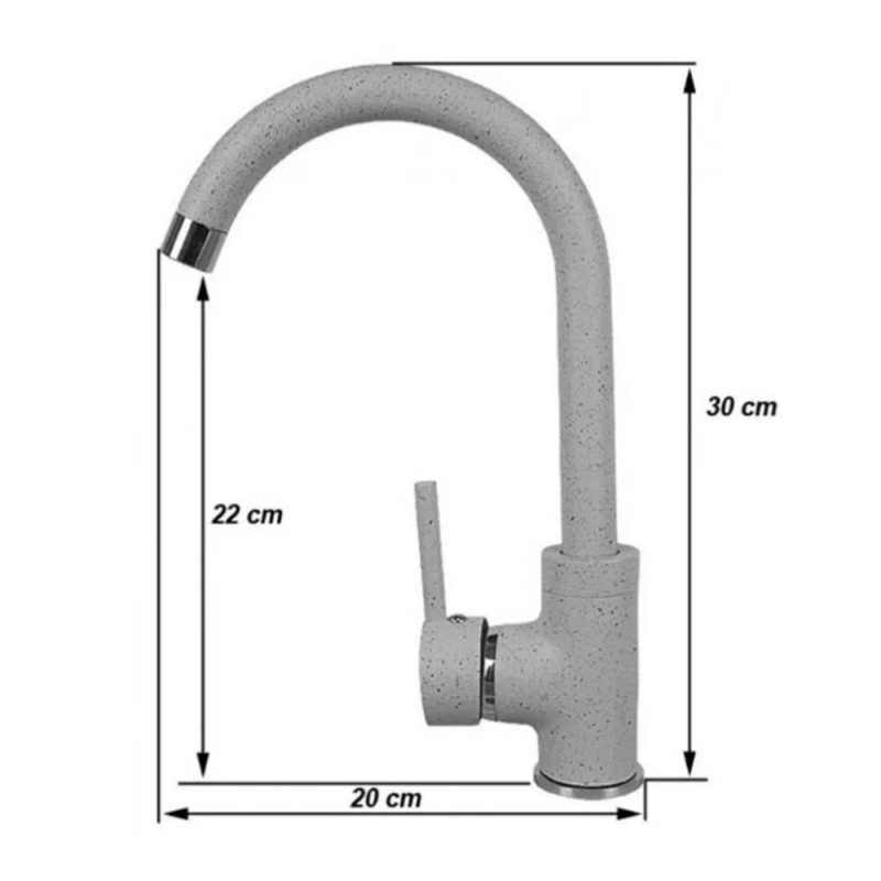 Leziter Noril Egykaros mosogató csaptelep, fekete (ZS-7018-Black)