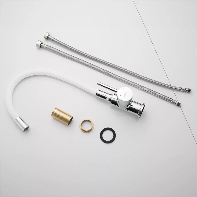 Leziter Corin Álló mosogató csaptelep flexibilis kifolyócsővel, fehér (ZS-7012-WH)